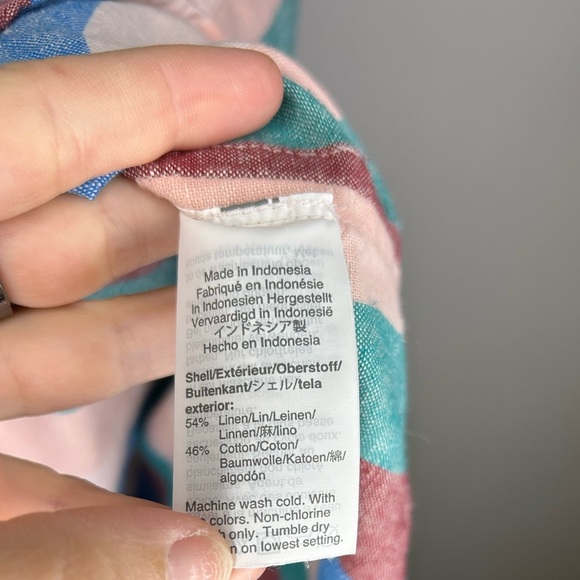 Madewell Linen Central Shirtdress in Flagstaff Stripe Size Large - Picture 7 of 9